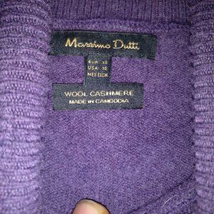 ROYAL PURPLE CASHMERE+WOOL L/Sleeve Turtleneck Sweater Knit ,XS with MEASUREMENT